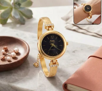 Elegant Golden Charm Bracelet-Style Watch for Women
