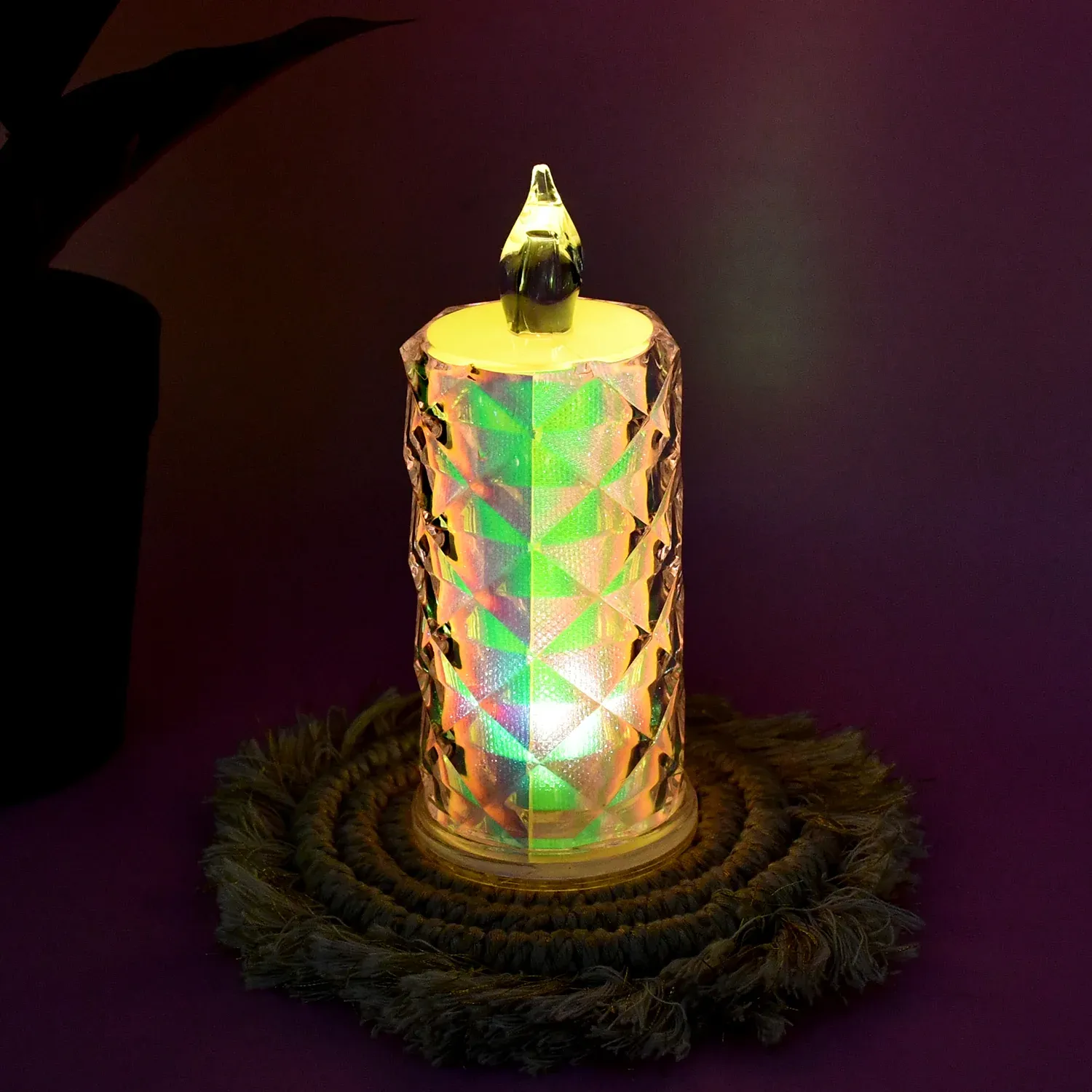 LED Flameless Candle Lights – Set of 3 Crystal Decorative Lights - Detailed Feature View 7