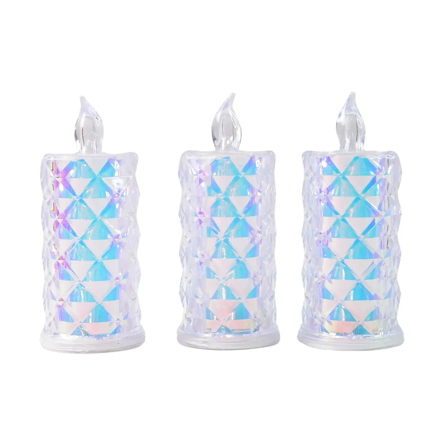 LED Flameless Candle Lights – Set of 3 Crystal Decorative Lights - Detailed Feature View 4
