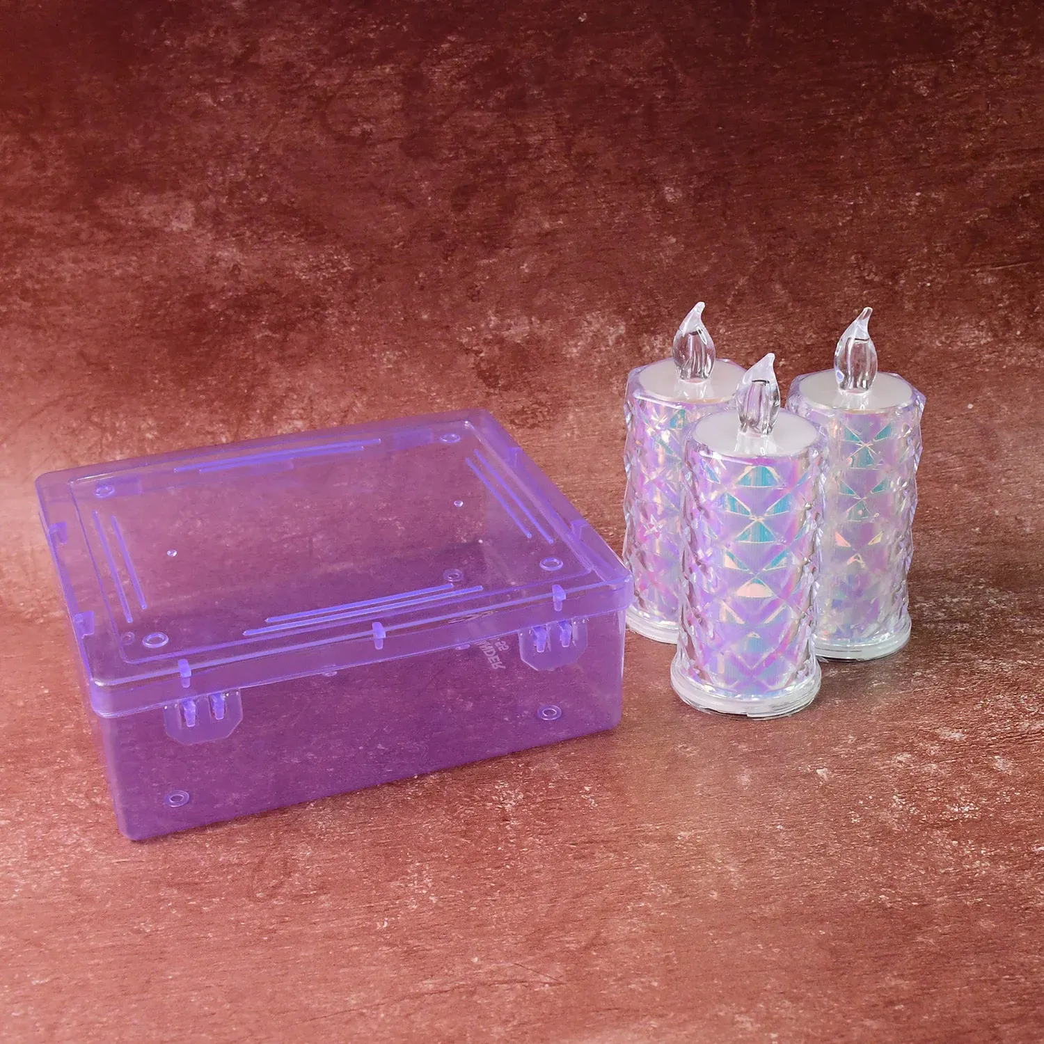 LED Flameless Candle Lights – Set of 3 Crystal Decorative Lights - Detailed Feature View 8