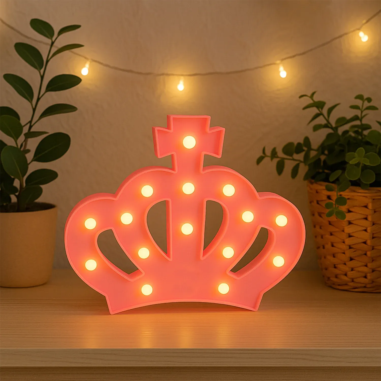 Crown LED Night Light – Battery Operated Decorative Lamp - Detailed Feature View 2
