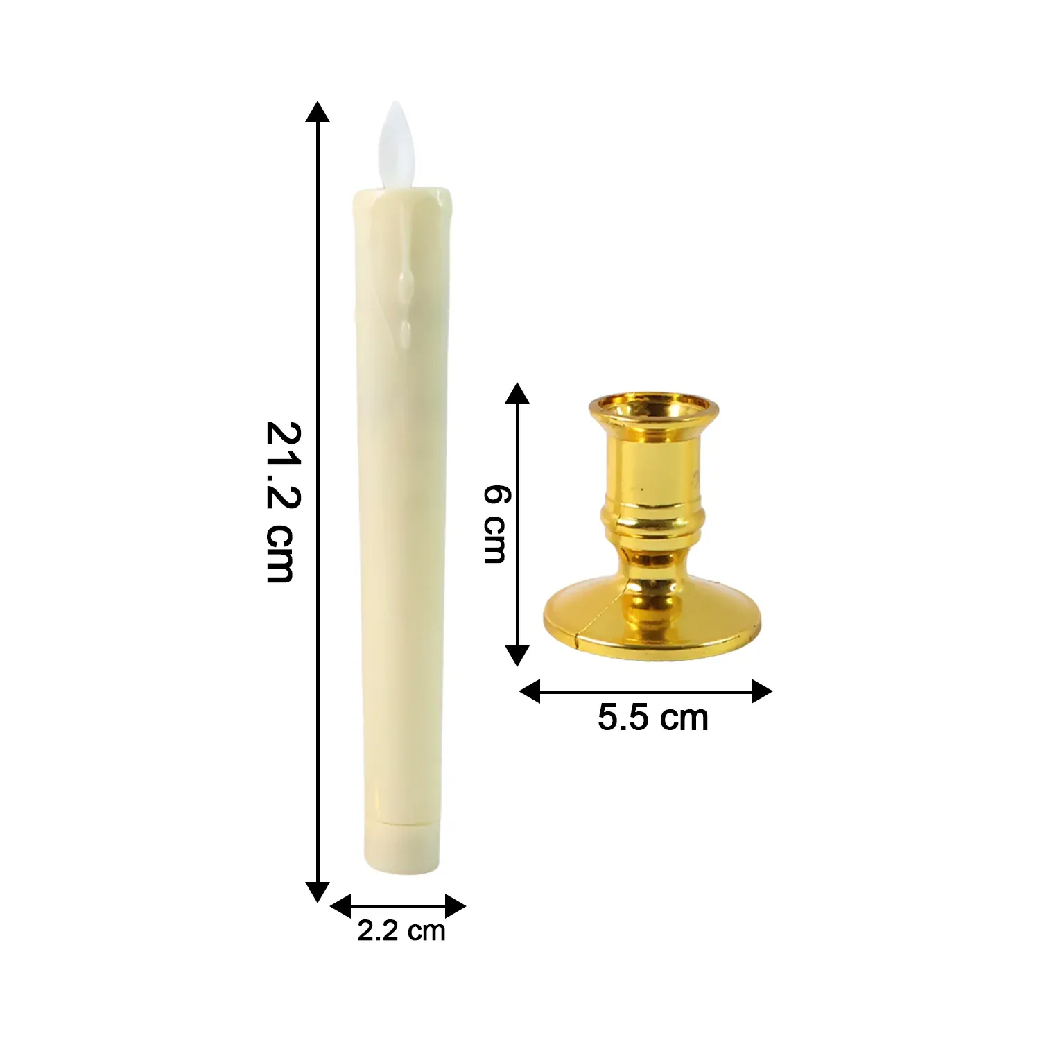 LED Flameless Taper Candles – Set of 2 Realistic Flickering Lights - Detailed Feature View 6