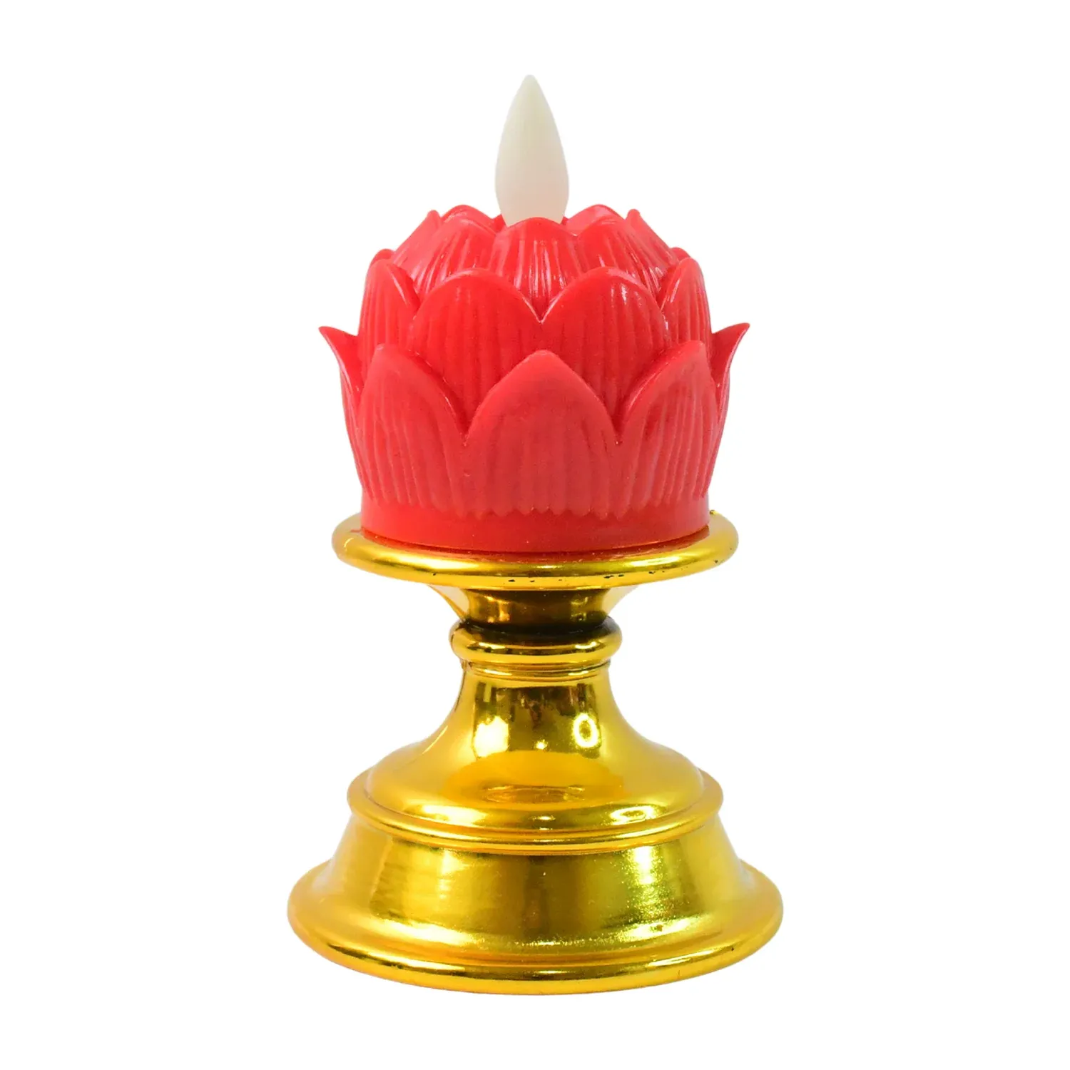 Premium Lotus Shaped LED Flameless Candle with Decorative Holder (1 Pc) - Detailed Feature View 4