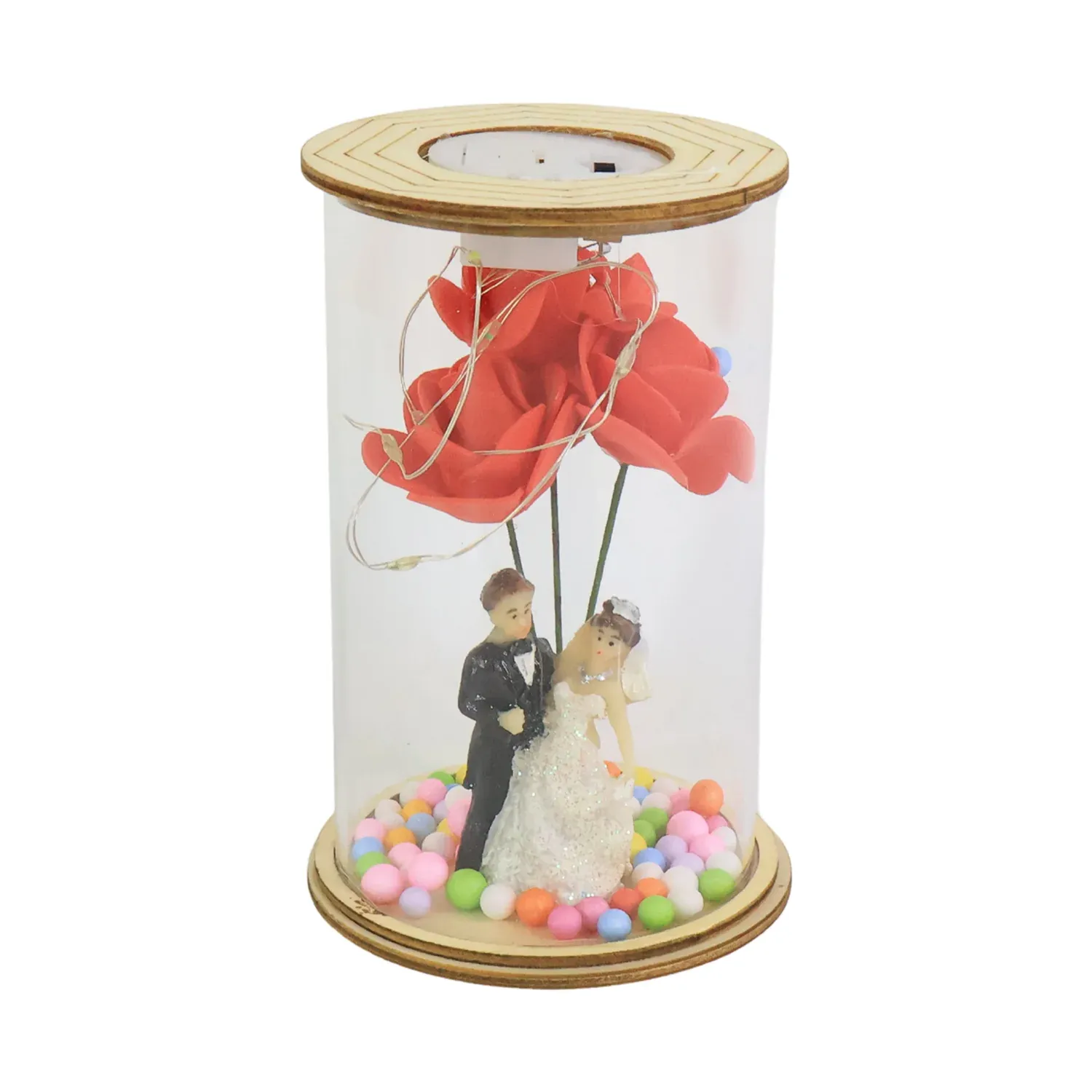 Wedding Couple with LED Rose Lamp (1 Pc) - Detailed Feature View 4