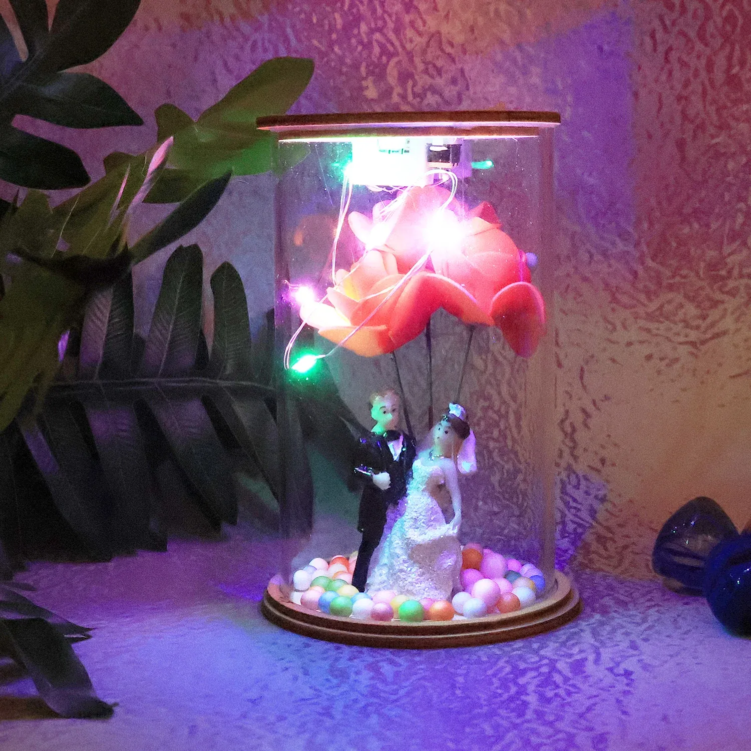 Wedding Couple with LED Rose Lamp (1 Pc) - Detailed Feature View 2