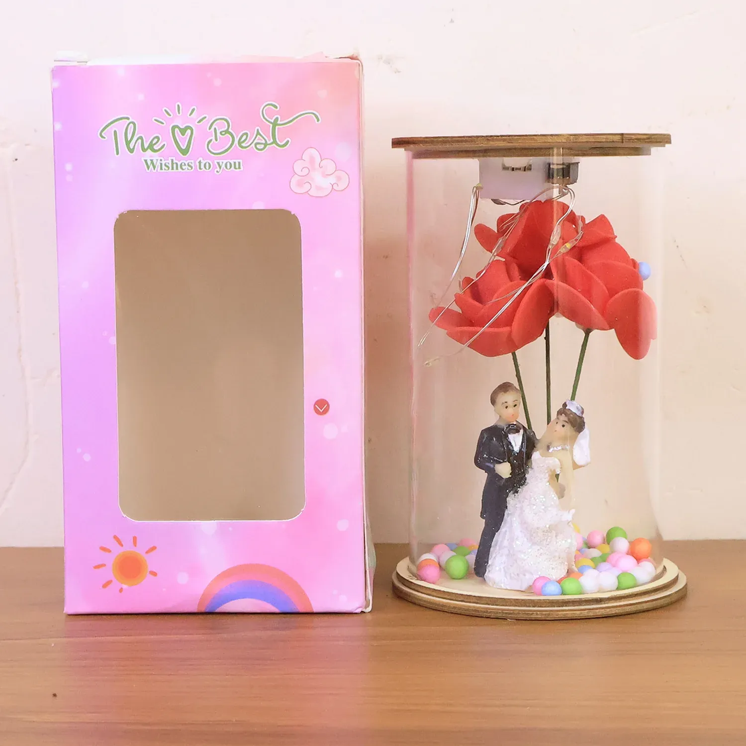 Wedding Couple with LED Rose Lamp (1 Pc) - Detailed Feature View 6
