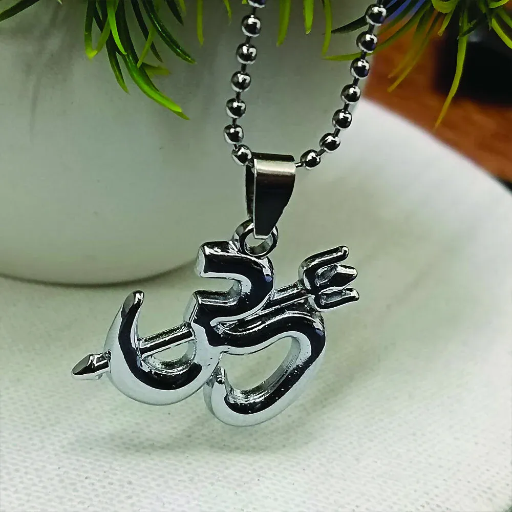 Premium Sprititual Om and trishul Chain Pendnet - Buy Online at Alikart