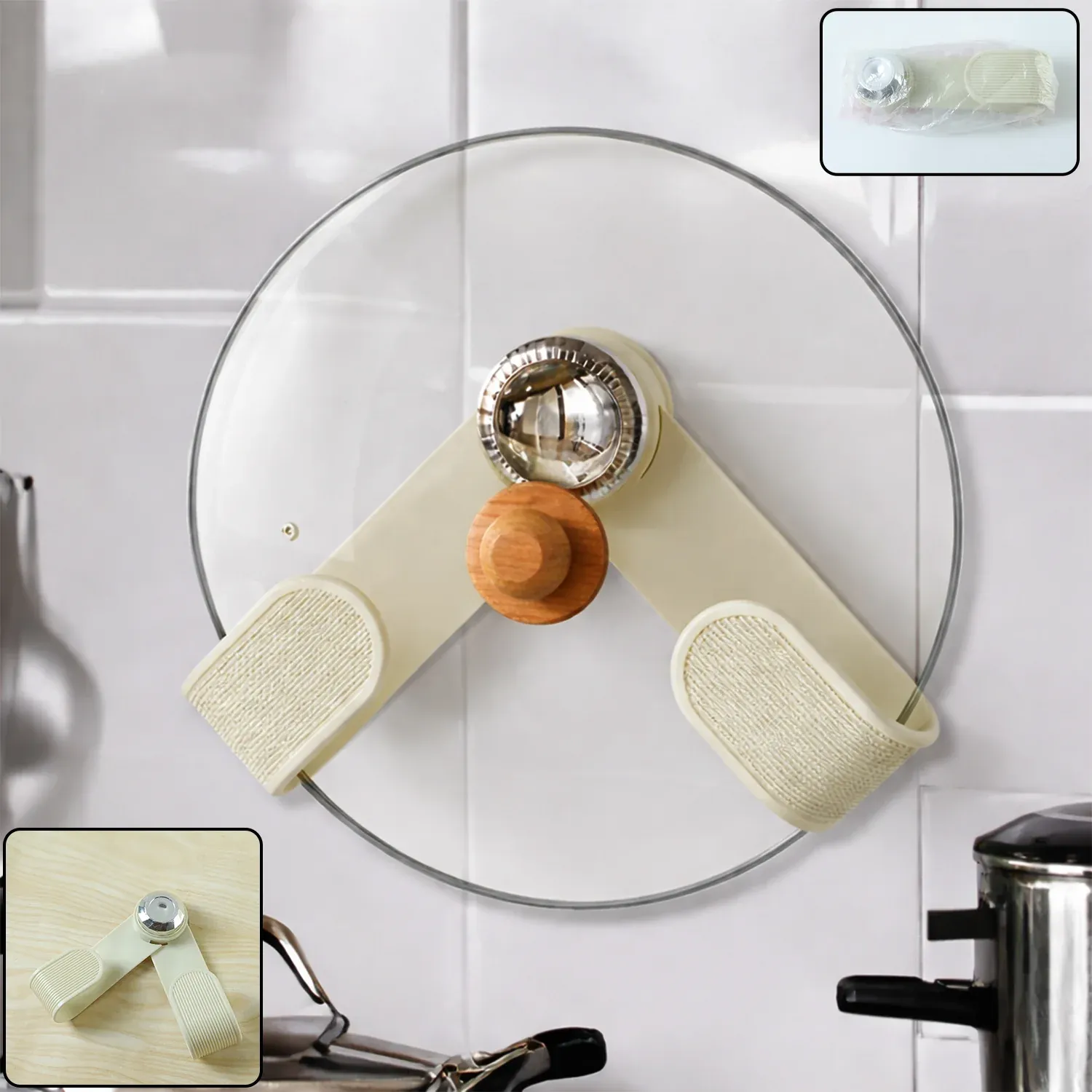 Premium Adjustable Kitchen Pot Lid Holder – Space-Saving & Heat Resistant - Buy Online at Alikart