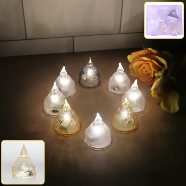 LED Flameless Decorative Diyas – (8 Pc)