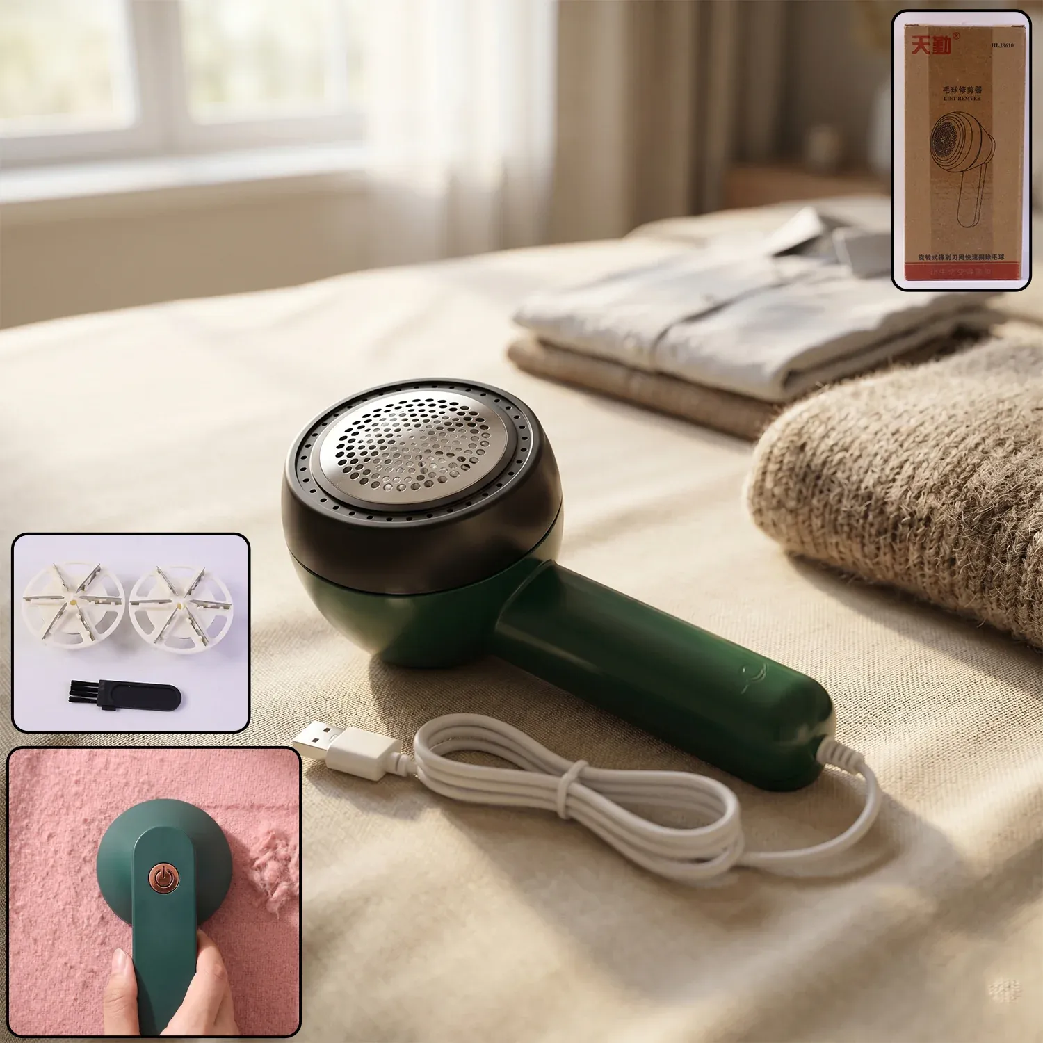 Premium Electric USB Lint Remover – Cordless Fabric & Clothes Fuzz Shaver - Buy Online at Alikart