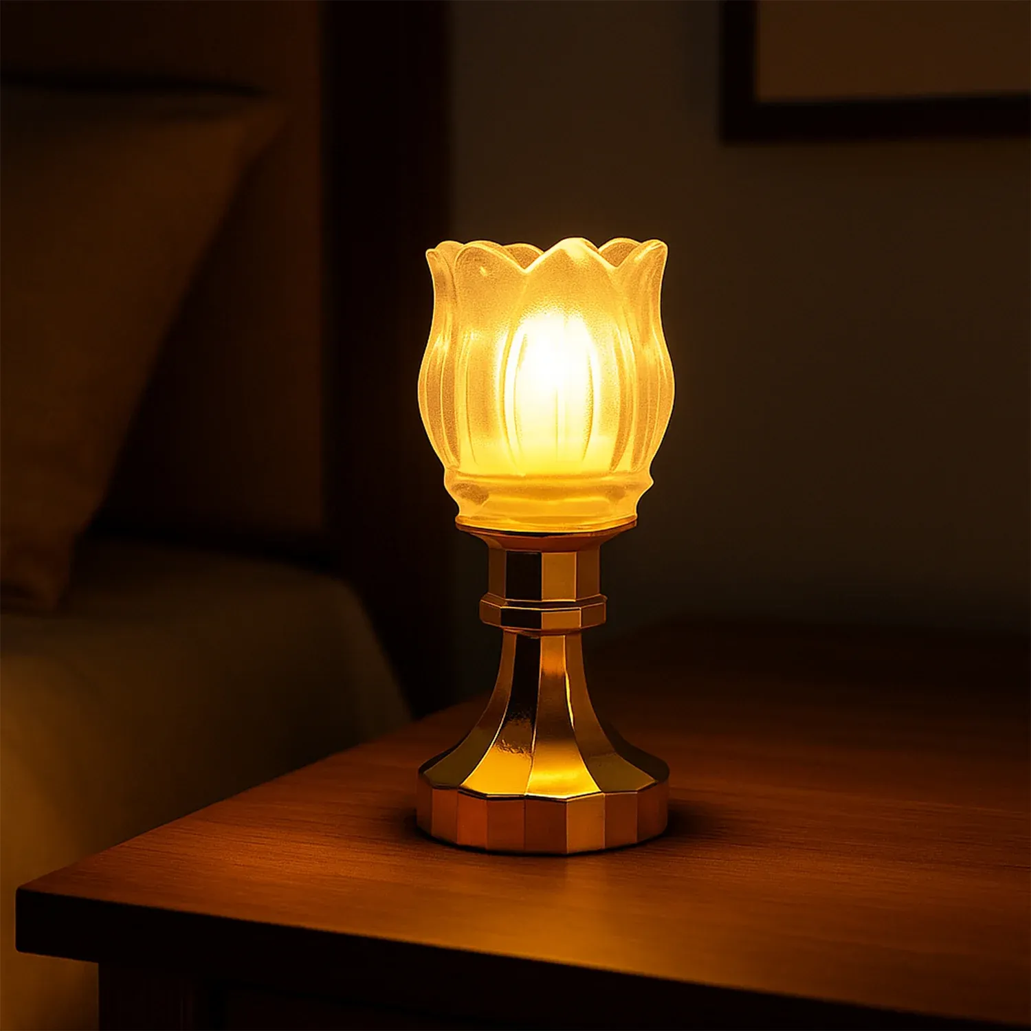 Premium Lotus Shaped LED Decorative Lamp with Stand - Detailed Feature View 2