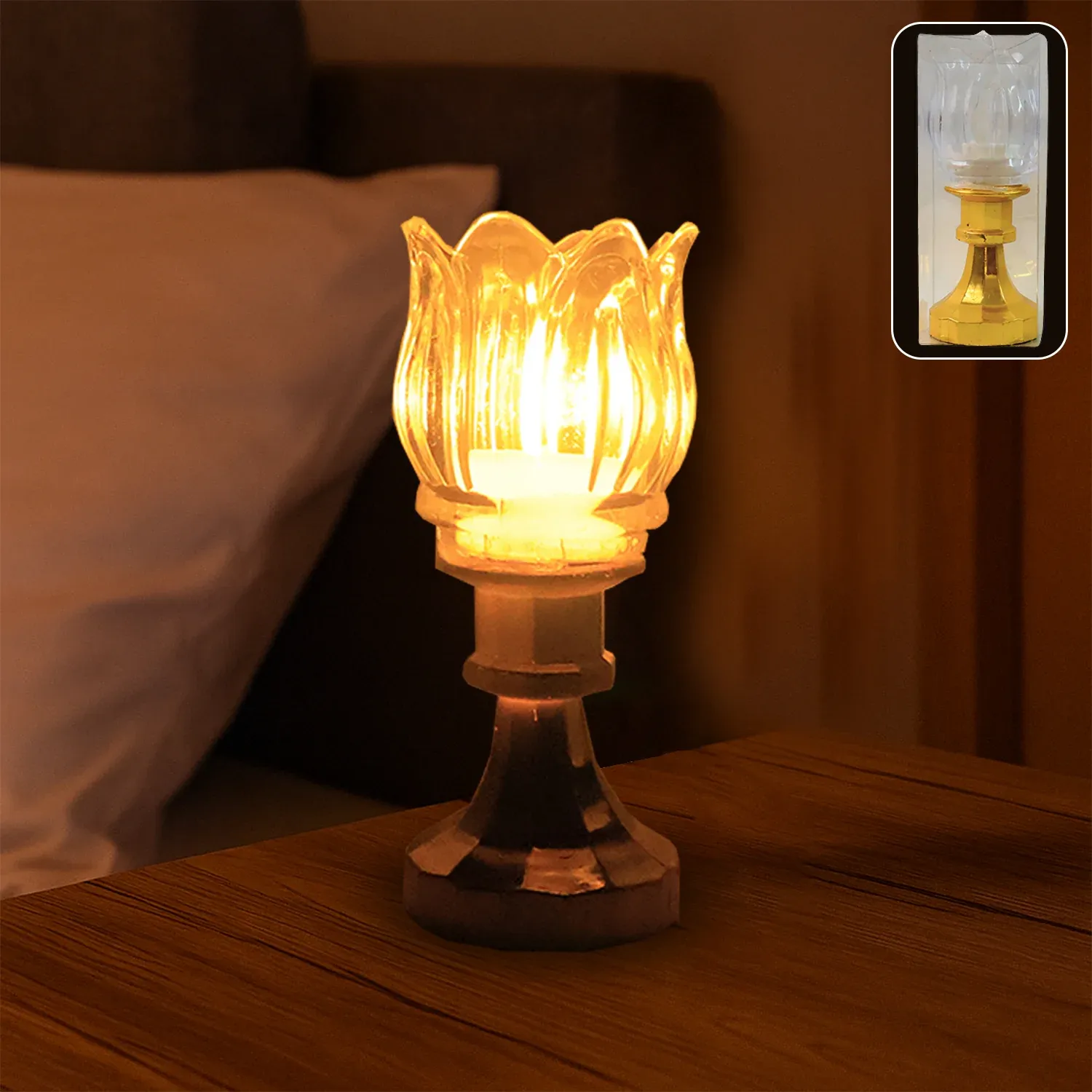Premium Premium Lotus Shaped LED Decorative Lamp with Stand - Buy Online at Alikart