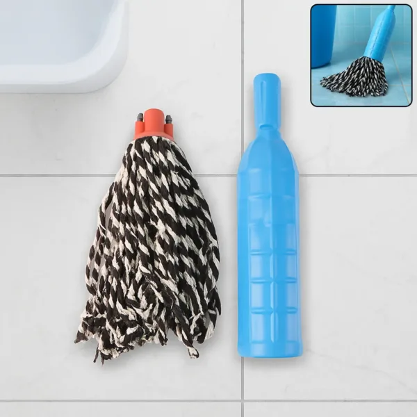 Plastic Mop Refill with Handle Grip – Durable Cotton Yarn Mop Head
