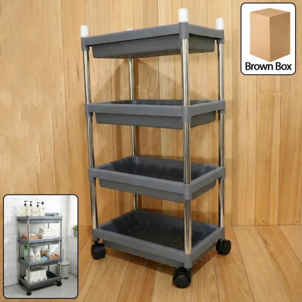 4-Layer Rolling Storage Cart with Wheels Set