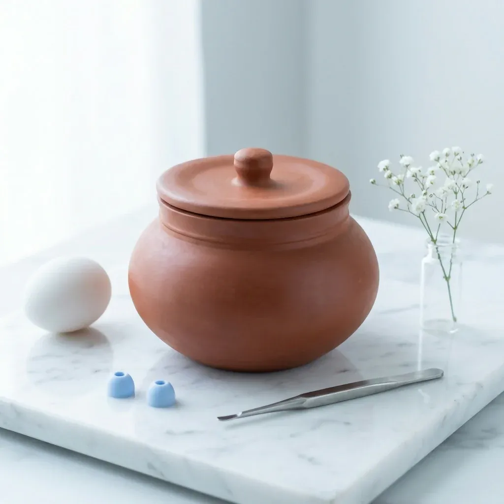 Clay Dahi Handi with Lid - Natural Terracotta Pot for Thick Curd - Detailed Feature View 2