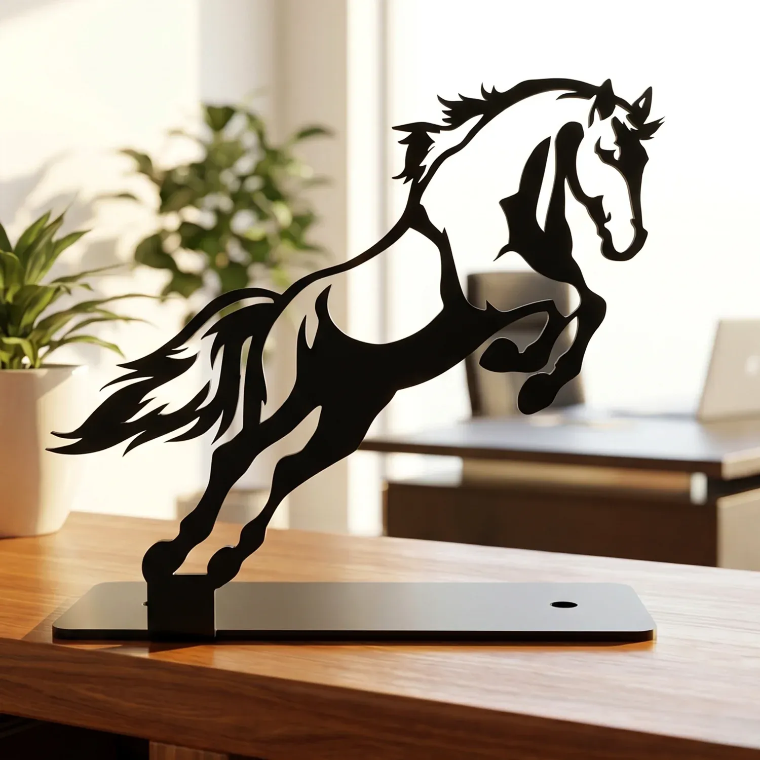 Premium Metal Horse Sculpture Table Décor (1 Pc) - Detailed Feature View 2