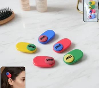 4-Piece Decorative Hair Clip Set with Text Accent Design
