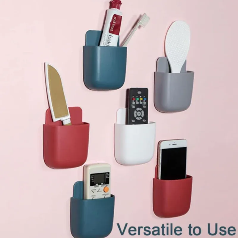 Wall Mounted Mobile & Remote Holders – Multipurpose Organizer for Living Room & Bedroom (Random color-Pack of 4) - Detailed Feature View 2