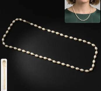 Elegant Pearl Beaded Necklace with Golden Chain Accents (1 Pc)