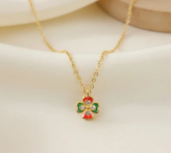 Charming Floral Charm Pendant Necklace with Chain for Women