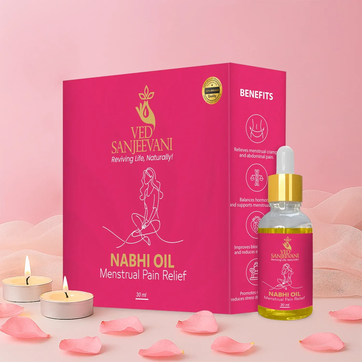 Premium Nabhi Oil for Menstrual Pain Relief – Ayurvedic Herbal Cramp Relief - Buy Online at Alikart