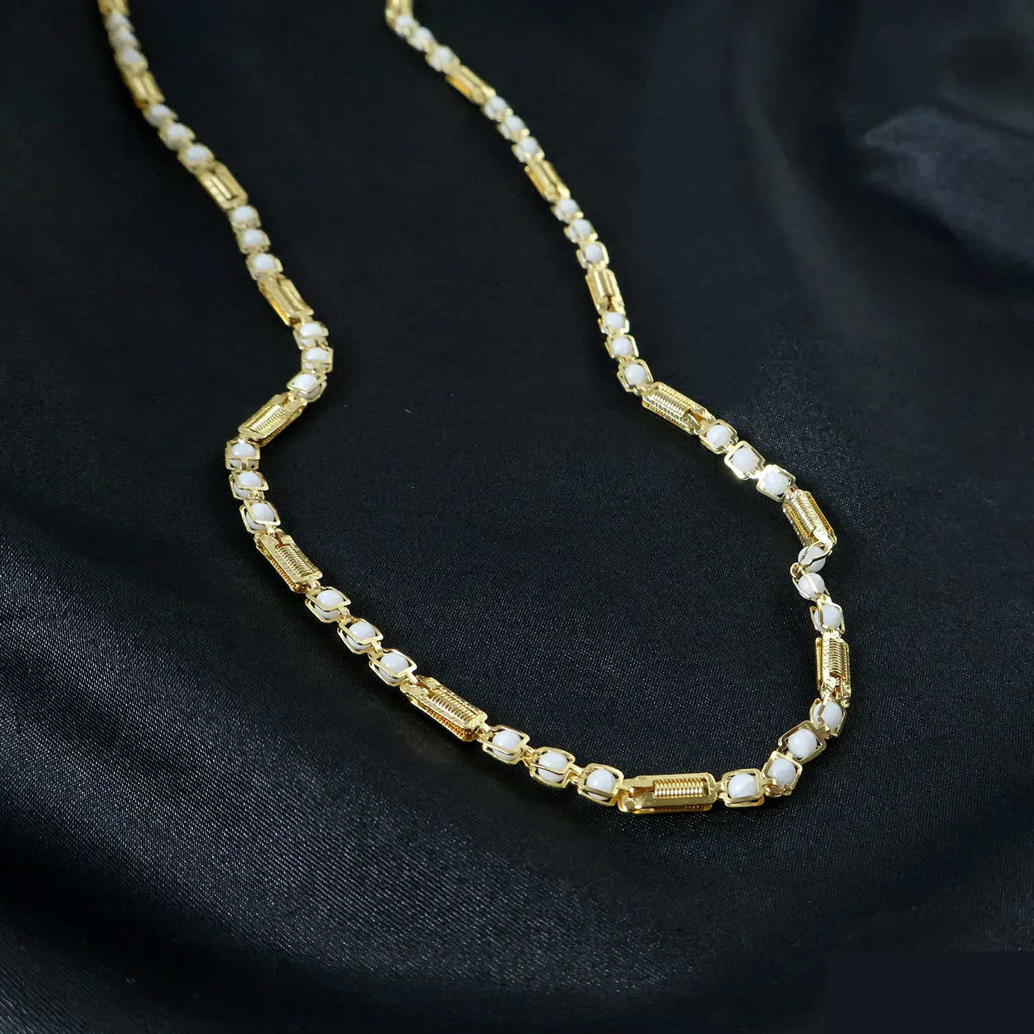 Gold-Tone Designer Chain Necklace (1 Pc) - Detailed Feature View 2