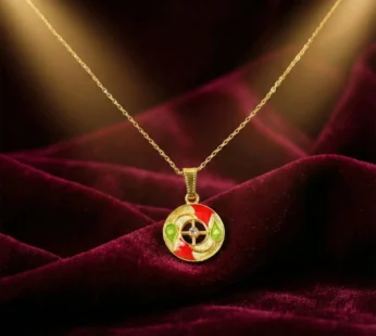 Elegant Circular Motif Pendant Necklace with Chain for Women