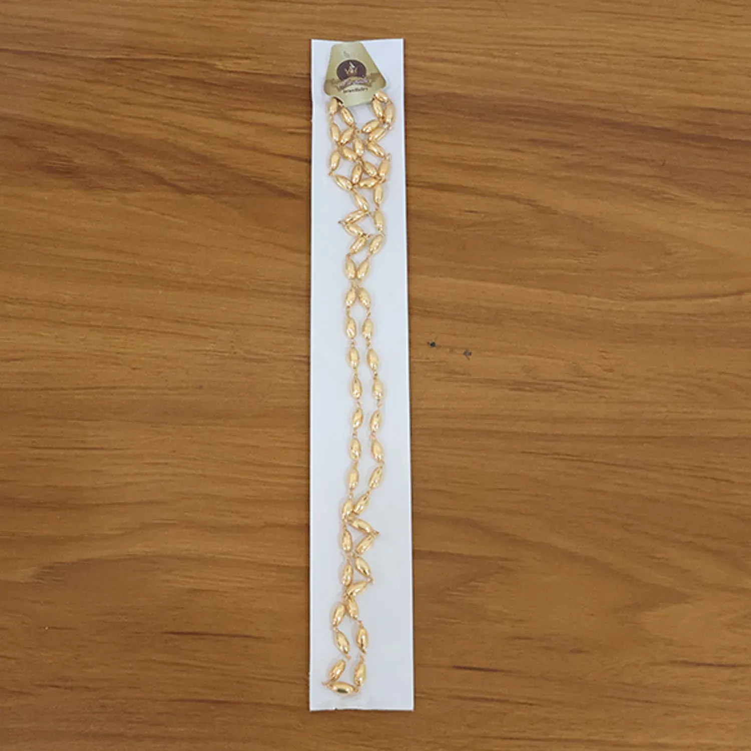 Elegant Gold-Tone Oval Bead Necklace Chain for Women (1 Pc) - Detailed Feature View 6