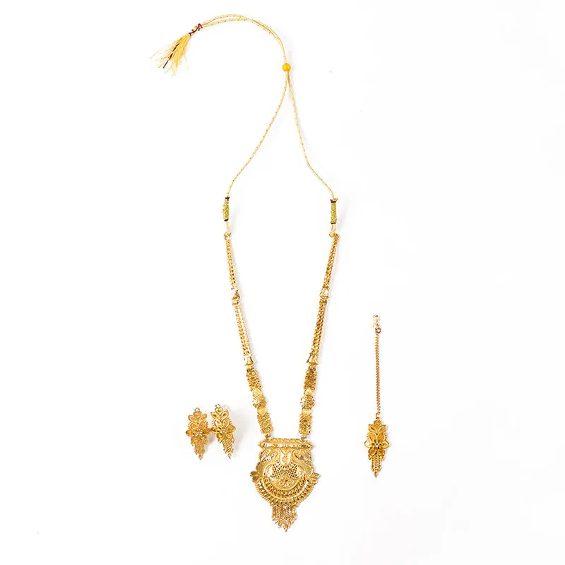 Heritage-Inspired Gold-Plated Long Necklace Set for Festive & Ceremony Wear - Detailed Feature View 3