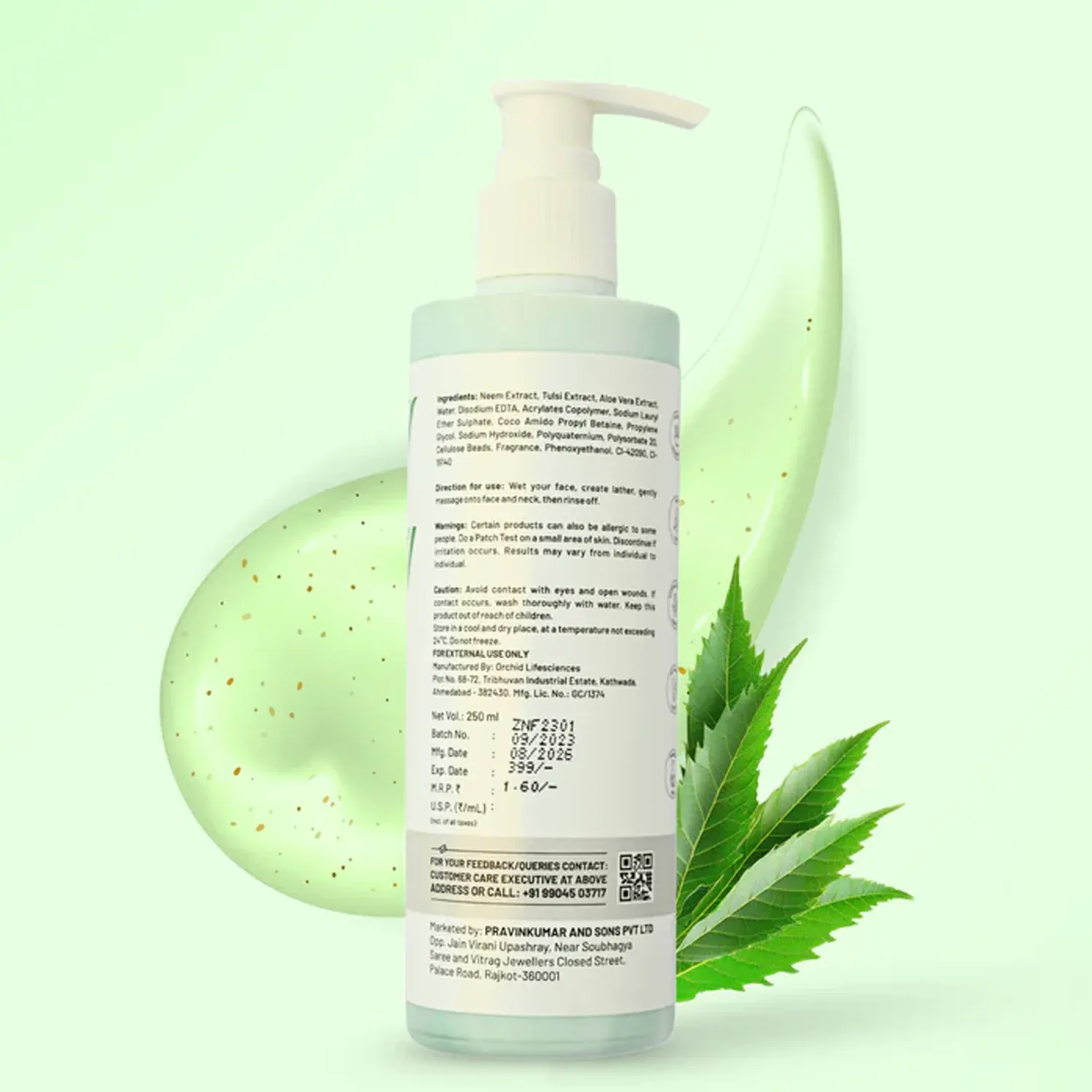 Zequz Neem & Tulsi Face Wash – 250ml Purifying Cleanser - Detailed Feature View 8