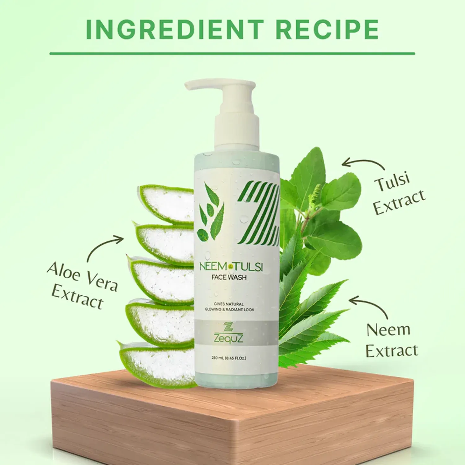 Zequz Neem & Tulsi Face Wash – 250ml Purifying Cleanser - Detailed Feature View 2