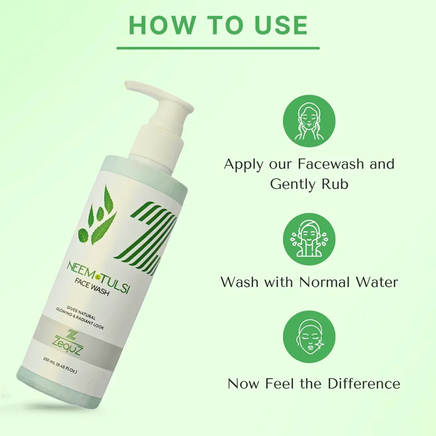 Zequz Neem & Tulsi Face Wash – 250ml Purifying Cleanser - Detailed Feature View 3