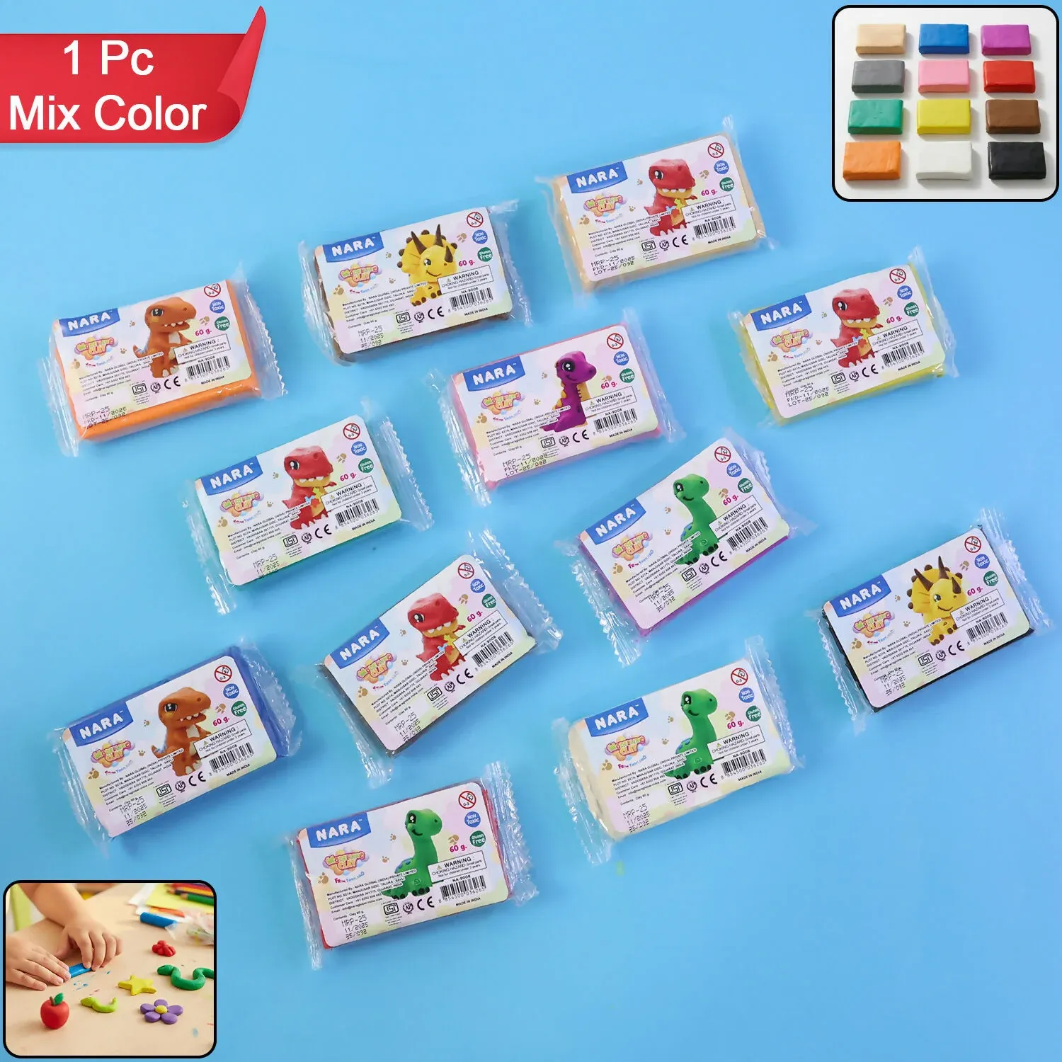 Nara Creative Modelling Clay for Kids DIY Art & Craft Soft Play Dough - Detailed Feature View 7