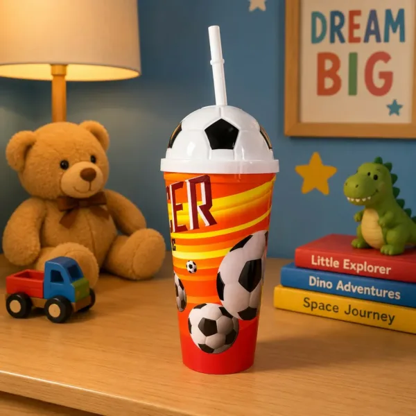 Plastic Football Sipper Cup – Perfect for Kids & Sports Fans