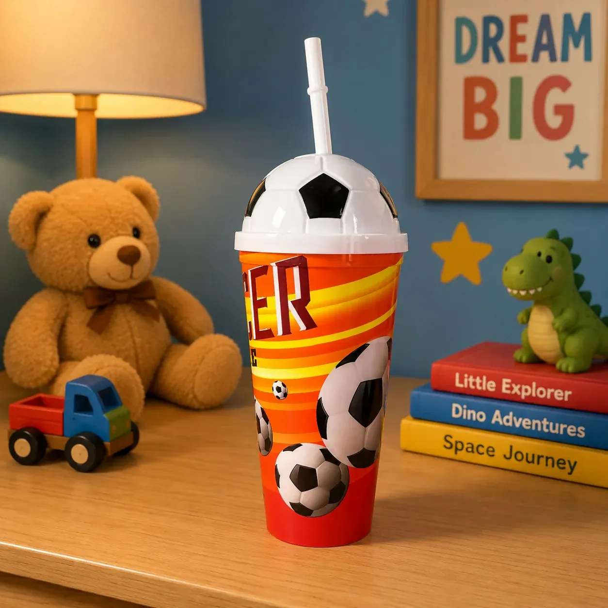 Premium Plastic Football Sipper Cup – Perfect for Kids & Sports Fans - Buy Online at Alikart
