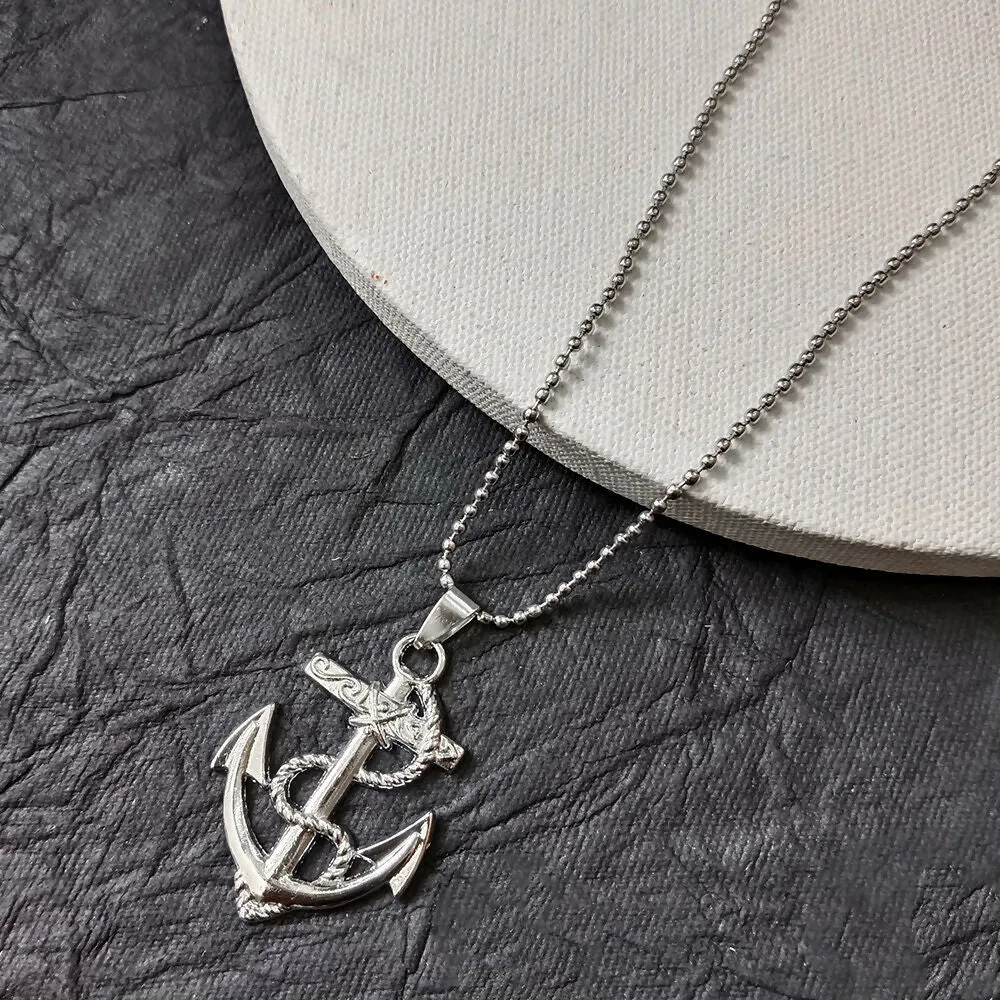 Premium Trendy Ship Anchor Pendant Chain for Men Stylish Nautical Necklace - Buy Online at Alikart
