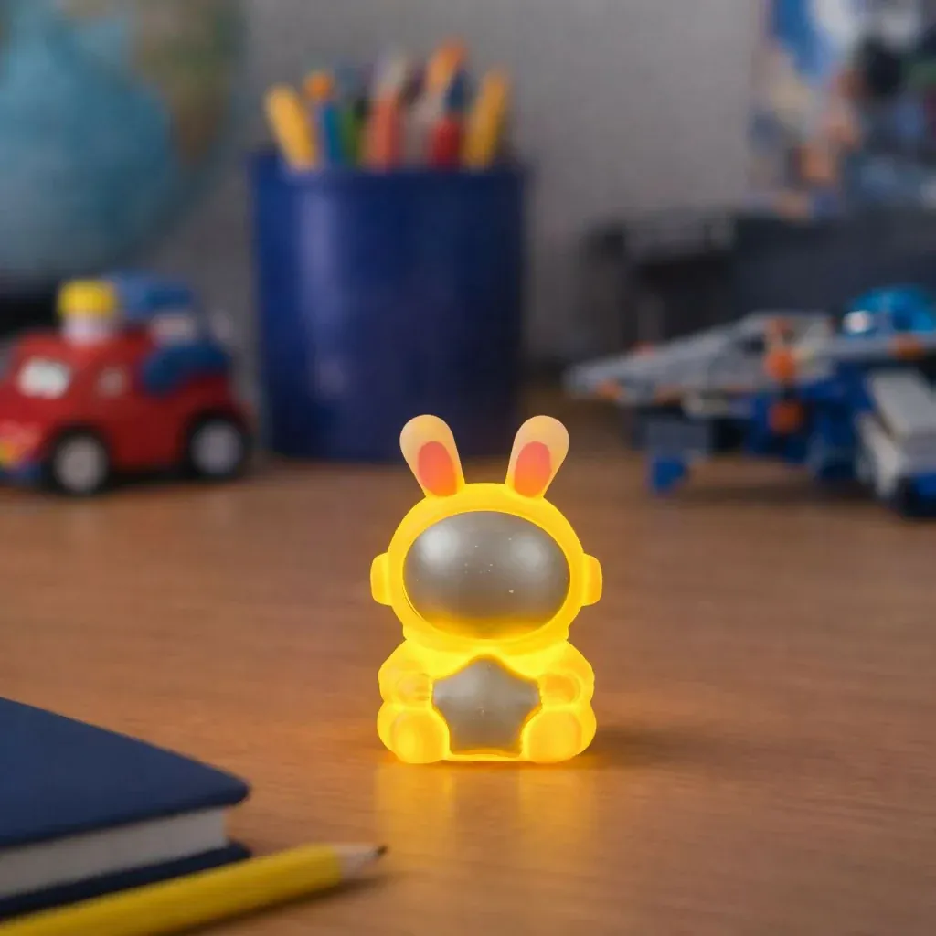 Premium Silver Bunny Astronaut LED Night Lamp – Kids Room & Desk Decor - Buy Online at Alikart