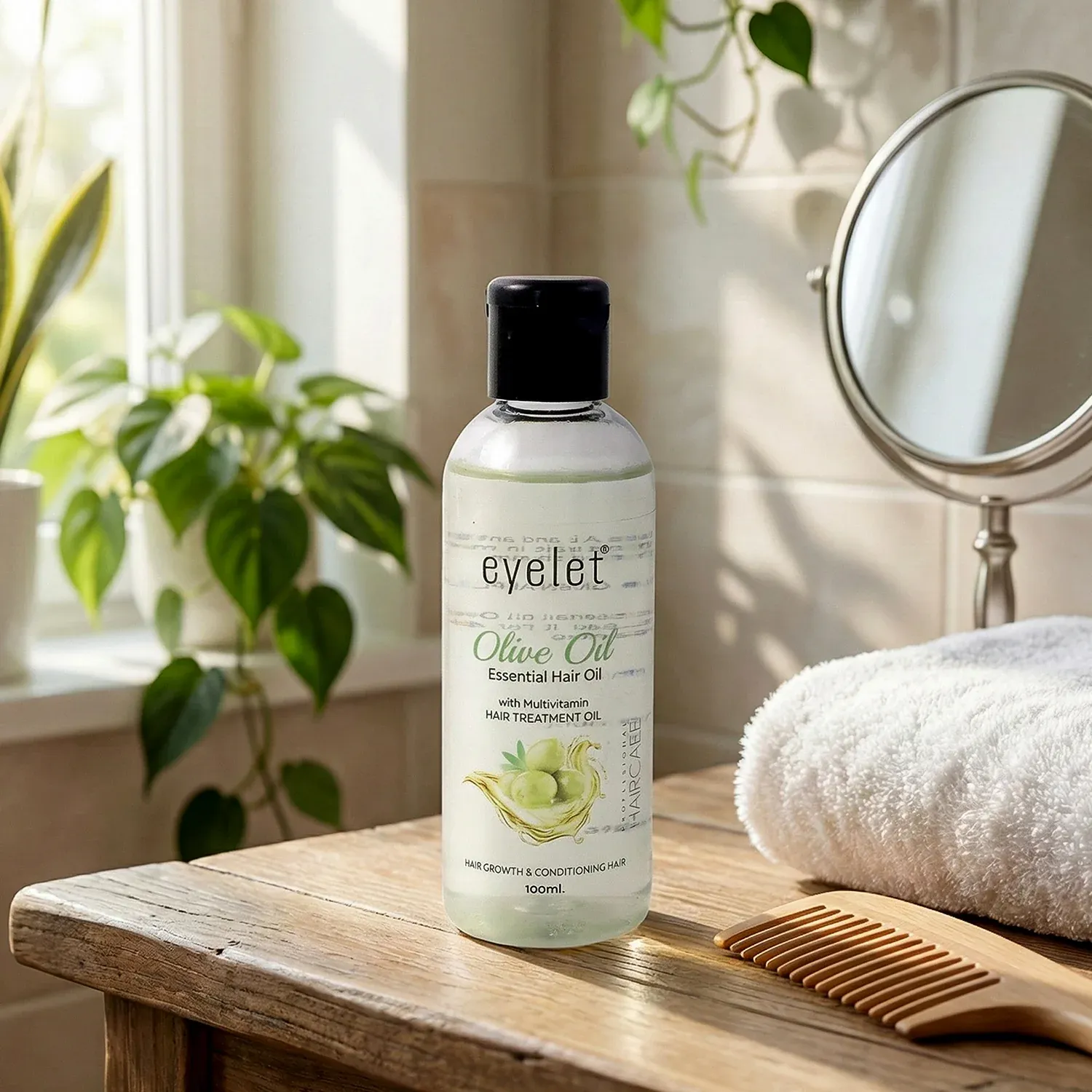 Eyelet Olive Hair Oil 100ml – Nourishing Essential Oil for Hair Growth - Detailed Feature View 1