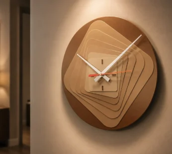 Modern 7 Layer Wooden Wall Clock – Silent Sweep Quartz Design