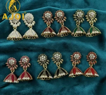 Premium Stone & Enamel Earrings(Set of 6)