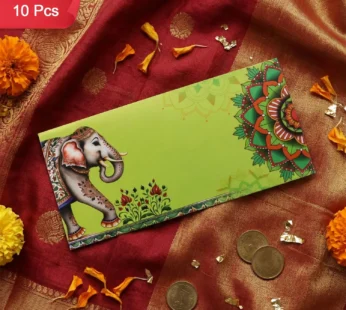 Decorative A4 Size Gift & Money Envelopes with Elephant & Mandala Design – Pack of 10 Pcs