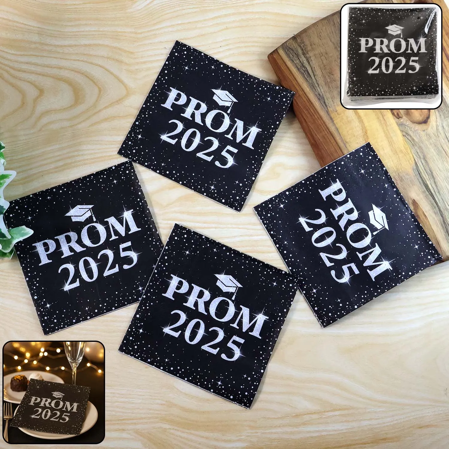 Premium Prom 2025 Party Napkins – Durable 3-Ply Graduation Decor - Buy Online at Alikart
