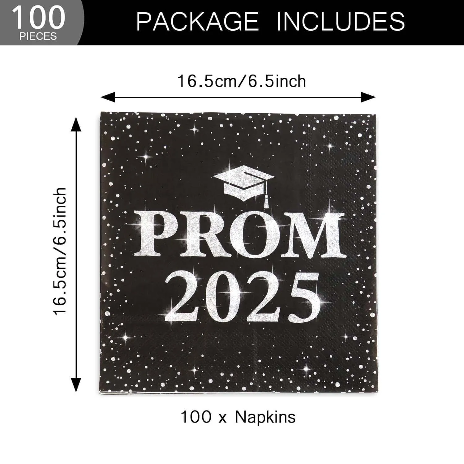 Prom 2025 Party Napkins – Durable 3-Ply Graduation Decor - Detailed Feature View 3