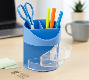 Khyati Pen Stand Trendy – Multi-Section Desk Organizer with Swivel Drawers
