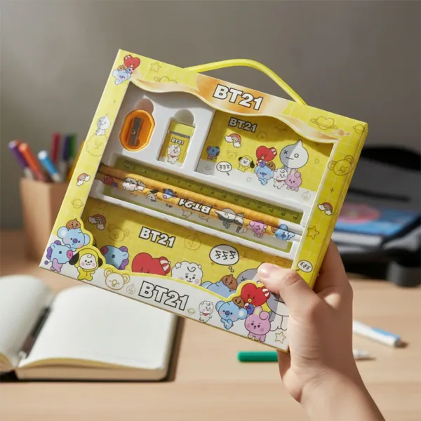 Premium Cartoon Printed Pencil Box Stationery Set for Kids