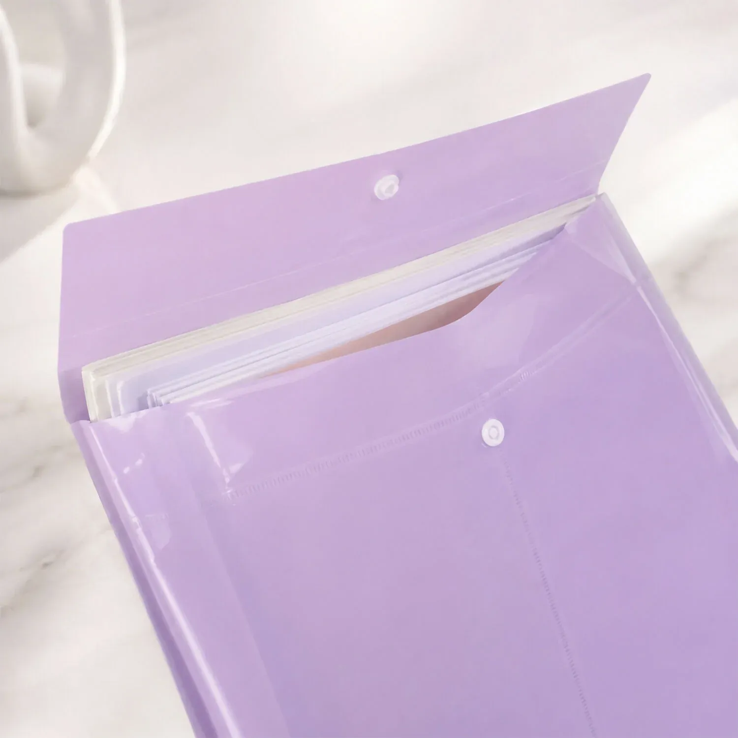 Pastel A4 Vertical Document Folder with Button Closure - Mix Colour - Detailed Feature View 2