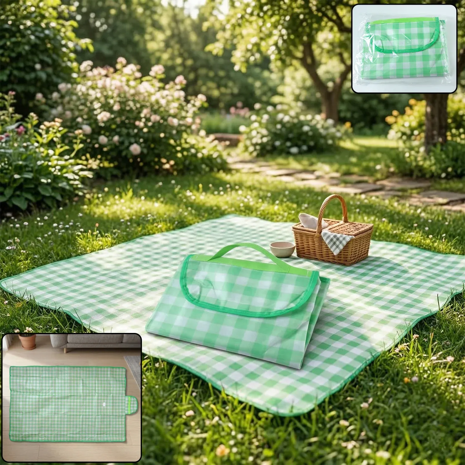 Premium Foldable Picnic Mat with Carry Handle (1 Pc, 144x93 Cm) - Buy Online at Alikart