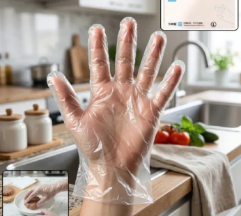 Disposable Clear Plastic Gloves Large – 100 Pc Pack
