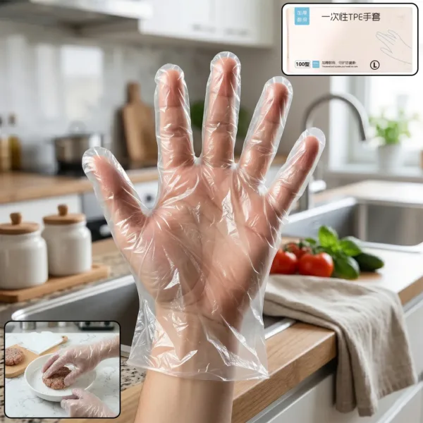 Disposable Clear Plastic Gloves Large – 100 Pc Pack