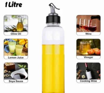 1 Litre Plastic Oil Dispenser Bottle | Transparent Easy Flow Pourer for Oil, Vinegar & Liquid Storage